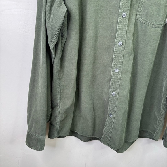 Eddie Bauer Green Corduroy Button Down Shirt Size XLarge Tall 100% Cotton - Picture 3 of 9